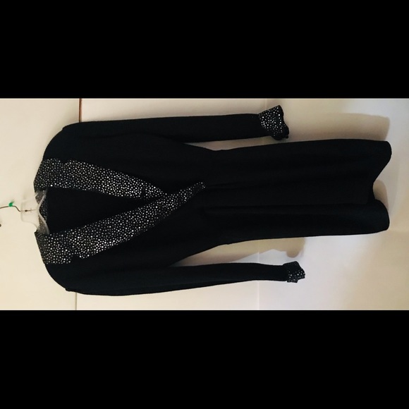 Vintage St John Knit Black Dress Sequins sz 6 USA Original Owner Holiday Dress - Picture 2 of 16